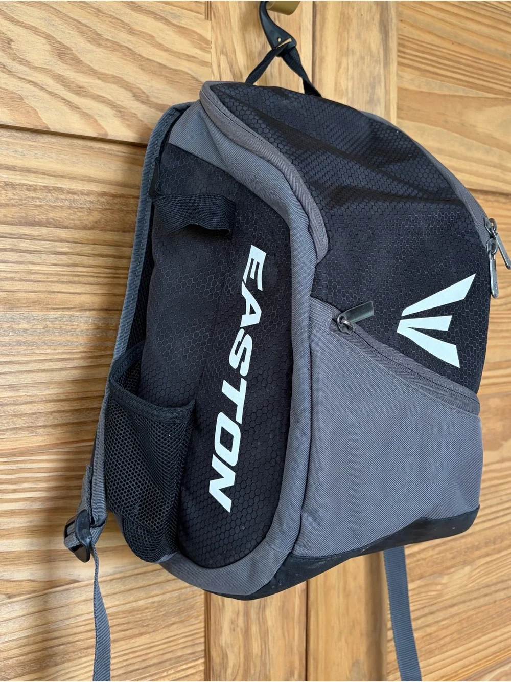 Easton Kids' Game Ready Bat Backpack Black and Gray with Logo